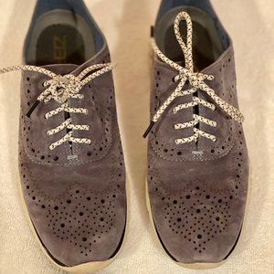 Cole Haan ZeroGrand Wingtip Oxford Flintstone Suede Sneakers- Size 5